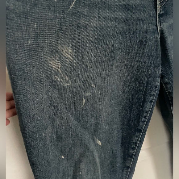 Old Navy Cropped, Button Fly, Raw Hem, Distressed OG Straight Jeans - Picture 4 of 6